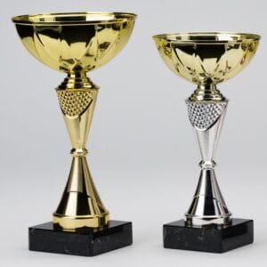 Copa Metálica Alta Oro y Oro con Plata