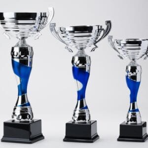 Copa Metálica Plata con Azul LXL2019/6