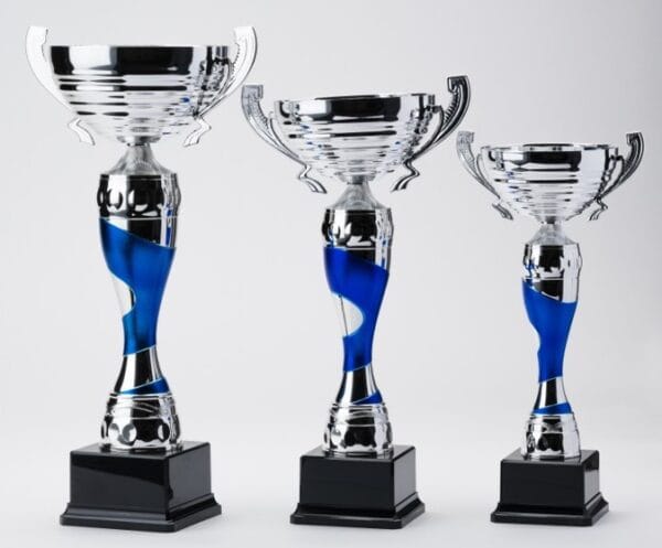Copa Metálica Plata con Azul LXL2019/6