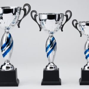 Copa Metálica Plata con Azul STL2019/11